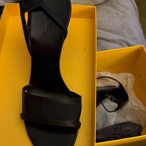 Fendi Black Strappy Heels